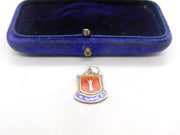 Sterling Silver & Enamel Wales Leek Shield Charm Pendant Vintage c1970