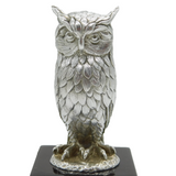 Cast Sterling Silver Owl on Plinth Base 'Owl Award, 1985' Vintage London 1981