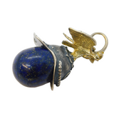19th Century Russian Silver & Blue Enamel Chevalier Helmet Pendant Antique