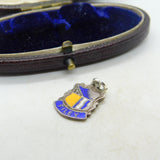 Sterling Silver and Enamel Filey Travel Shield Charm Pendant Vintage c1970