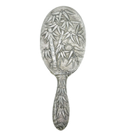 19th Century Japanese Sterling Silver Bamboo Pattern Hand Mirror Antique