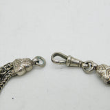 Victorian Sterling Silver Albertina Watch Chain Bracelet Antique c1900s