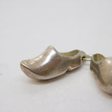 Sterling Silver Pair of Dutch Clogs Charm Pendant Vintage c1970