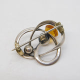 Charles Horner Sterling Silver & Citrine Thistle Brooch Antique 1913 Chester