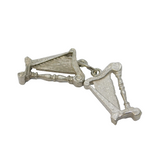 Sterling Silver Pair of Musical Harps Charm Pendant Vintage c1970