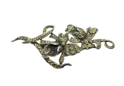 Sterling Silver Art Deco Marcasite Floral Spray Pin Brooch Antique c1930