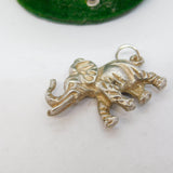 Sterling Silver Trunk Up Elephant Charm Pendant Vintage c1970