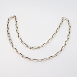 Modernist Studio Sterling Silver Trombone Link Chain Necklace Vintage