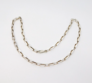 Modernist Studio Sterling Silver Trombone Link Chain Necklace Vintage