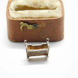 Sterling Silver Baby Cradle Charm Pendant Vintage c1970