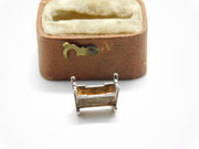 Sterling Silver Baby Cradle Charm Pendant Vintage c1970