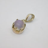 Sterling Silver Cabochon Moonstone With Amethyst Charm Pendant Vintage c1990