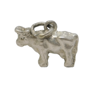 Sterling Silver Standing Cow Charm Pendant Vintage c1970