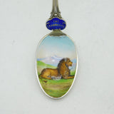 Edwardian Sterling Silver Enamel 'The Transvaal' Souvenir Spoon Antique 1904