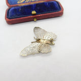Sterling Silver Butterfly Brooch Pin Vintage c1970