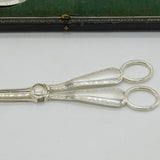 Boxed Sterling Silver Dessert Serving Set Antique 1922 Sheffield Art Deco