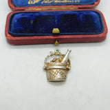 Sterling Silver Champagne Ice Bucket Charm Pendant Vintage c1970