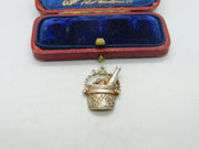 Sterling Silver Champagne Ice Bucket Charm Pendant Vintage c1970
