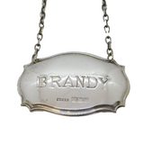 Sterling Silver Brandy Decanter Label Vintage 1984 Birmingham