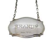 Sterling Silver Brandy Decanter Label Vintage 1984 Birmingham