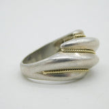 Tiffany & Co. 18ct Gold & Sterling Silver Dome Ring Vintage c1970s New York