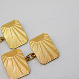 Art Deco 12ct Rolled Gold Rising Sun Gents Cufflinks Antique c1920s