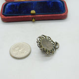 Sterling Silver with Watermill Delft Ceramic Scene Charm Pendant Vintage c1970