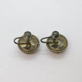 Pair of Sterling Silver Morpho Wing Screwback Earrings Antique c1930 T L Mott