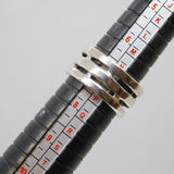 Sterling Silver Wide Triple Band Open Ring Vintage c1970 Size O