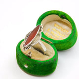 Sterling Silver Ellipse Carnelian Agate Studio Band Ring Vintage c1970 Size M
