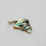 Sterling Silver Natural Abalone Shell Modernist Studio Pendant Vintage c1970s