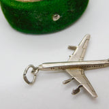 Sterling Silver Large Aeroplane Charm Pendant Vintage c1970