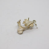 Sterling Silver Moped Bike Charm Pendant Vintage c1970