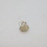 Sterling Silver CZ Set Round Delicate Charm Pendant Vintage c1990