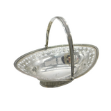 George III Sterling Silver Pierced Crescent Swing-Handle Basket Antique London