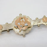 Sterling Silver, Flower & Bird Pattern Sweetheart Brooch Antique c1910