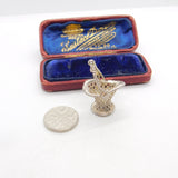 Sterling Silver Basket Charm Pendant Vintage c1970