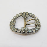 19th Century Sterling Silver & Paste Set Shoe Buckle Antique c1860s