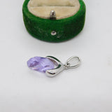Sterling Silver Amethyst Drop Charm Pendant Vintage c1970