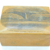 Victorian Mauchline Ware Black Gang Chine, Isle of Wight Trinket Box Antique