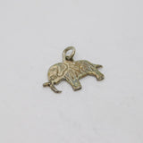 Sterling Silver Patterned Elephant Charm Pendant Vintage c1970