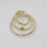 Sterling Silver Interlinked Graduating Circles Modernist Brooch Vintage c1990