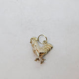 Sterling Silver Chicken Charm Pendant Vintage c1970