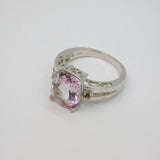 Sterling Silver Pink, White & Brown Sapphire Dress Ring Vintage c1990 Size P 1/2