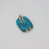 Mexican Sterling Silver Natural Turquoise Studio Pendant Modern c1990s