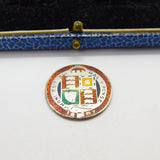 Sterling Silver & Enamel Queen Victoria Shilling Coin Golden Jubilee 1887