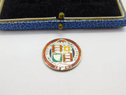 Sterling Silver & Enamel Queen Victoria Shilling Coin Golden Jubilee 1887