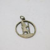 Sterling Silver Cut Out St Christopher Travel Charm Pendant Vintage c1970