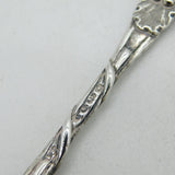 Victorian Sterling Silver Fairy & Snake Pattern Mustard Spoon Antique 1850