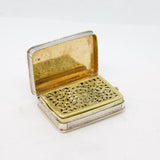 George III Sterling Silver Floral Chased Vinaigrette Antique 1820 Birmingham